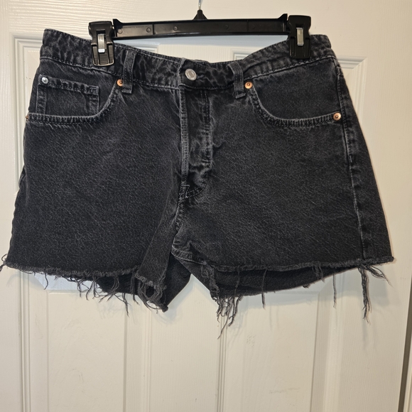Denim&Co Pants - Denim&Co Black Frayed Jean Shorts